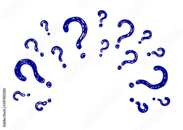 Fototapeta hand drawn doodle question marks