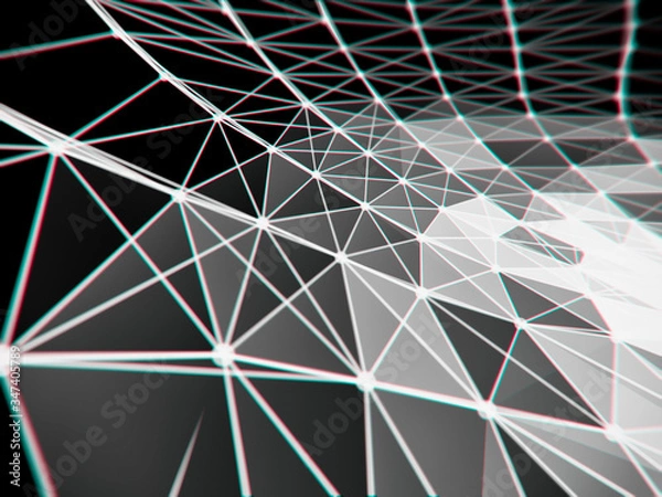 Fototapeta Abstract geometry surfaces, lines and points background, Used as digital wallpaper and technology background.