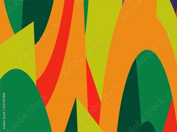 Fototapeta Beautiful of Colorful Art Red, Orange and Green, Abstract Modern Shape. Image for Background or Wallpaper