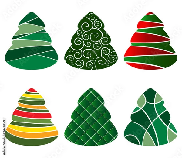 Obraz Christmass trees collection
