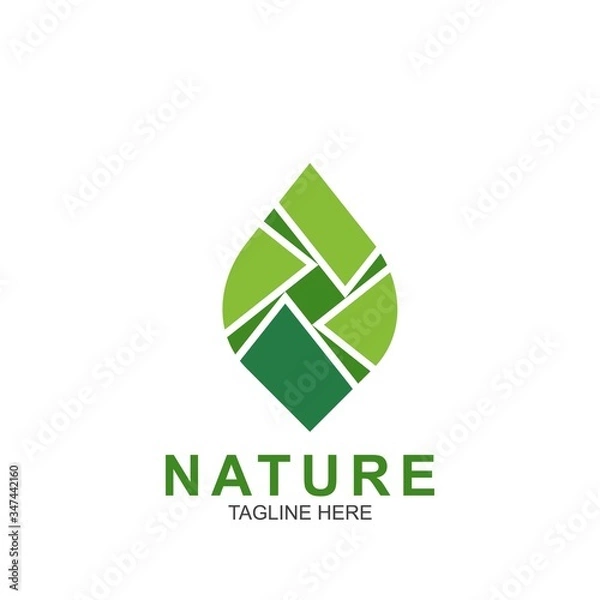 Fototapeta Leaf design logo Template