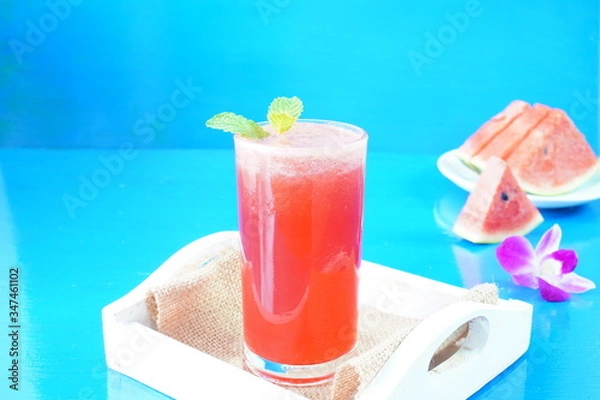 Fototapeta Cold watermelon juice Summer drink juice