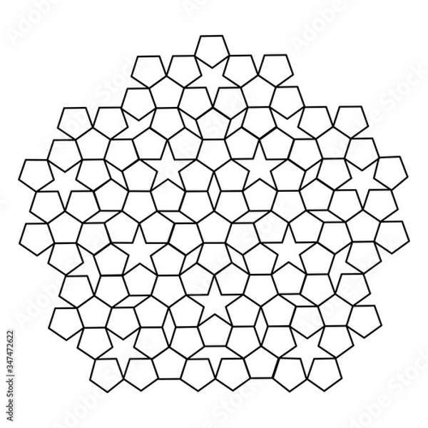 Obraz black and white pentagon pentagon pattern