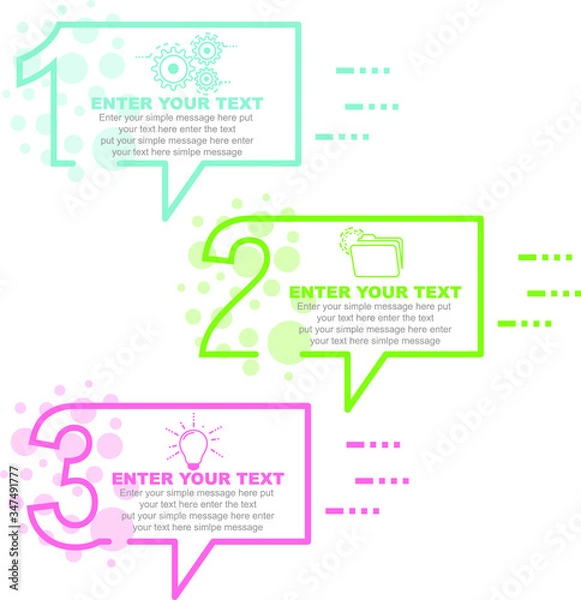 Obraz Minimal business infographic template with number 3 options or steps colored version five