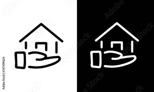 Fototapeta Smart Home icons vector design black and white 