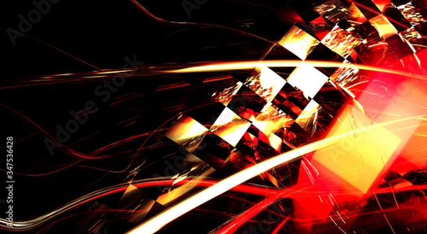 Obraz abstract background. Expressive lines, concept of dynamics and movement.