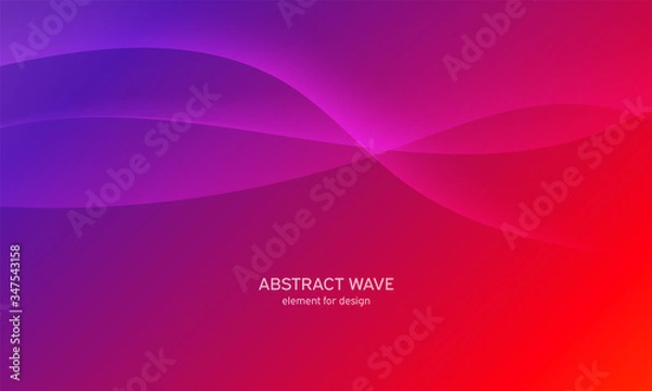 Fototapeta Abstract wave element for design. Pink. Digital frequency track equalizer. Stylized line art background. Colorful shiny wave with lines created using blend tool. Curved wavy line, smooth stripe Vector