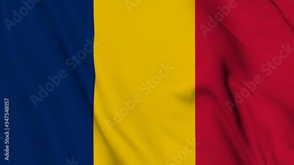Fototapeta chad flag is waving 3D animation. chad flag waving in the wind. National flag of chad. flag waving 
