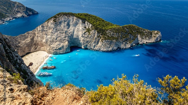 Fototapeta Navagio Beach in Zakynthos, Ionian Islands, Greece