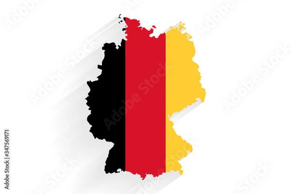 Obraz Germany vertical flag map on gray background, vector