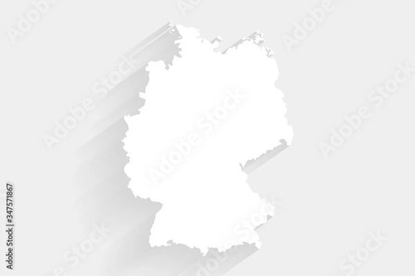 Obraz Simple white Germany map on gray background, vector