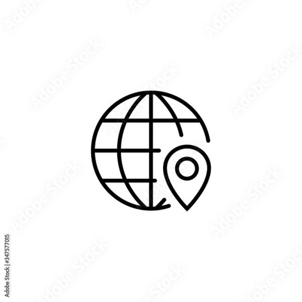 Obraz pinned location flat icon vector logo design trendy
