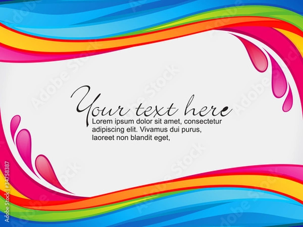 Fototapeta abstract colorful rainbow color splash border