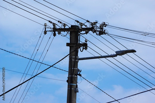 Fototapeta high voltage power lines