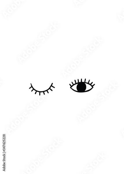 Obraz eye wink illustration