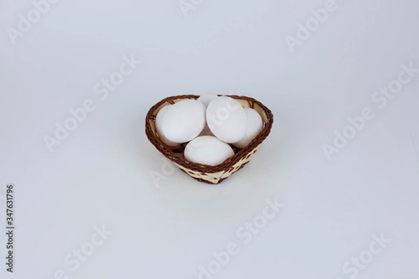 Obraz White Eggs With White Background