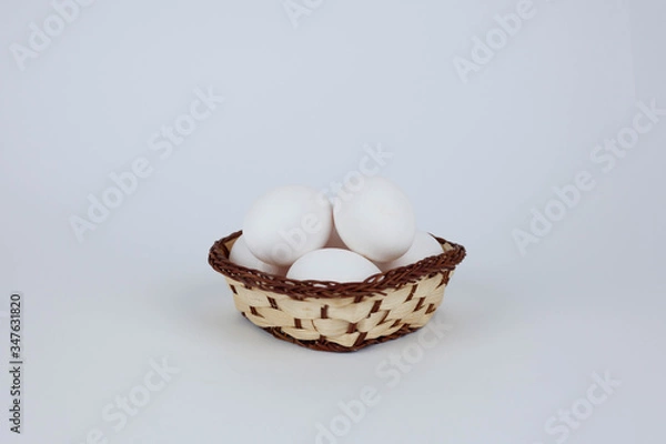 Obraz White Eggs With White Background