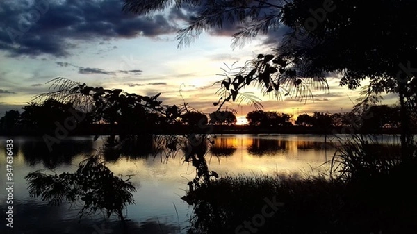 Obraz sunset over lake