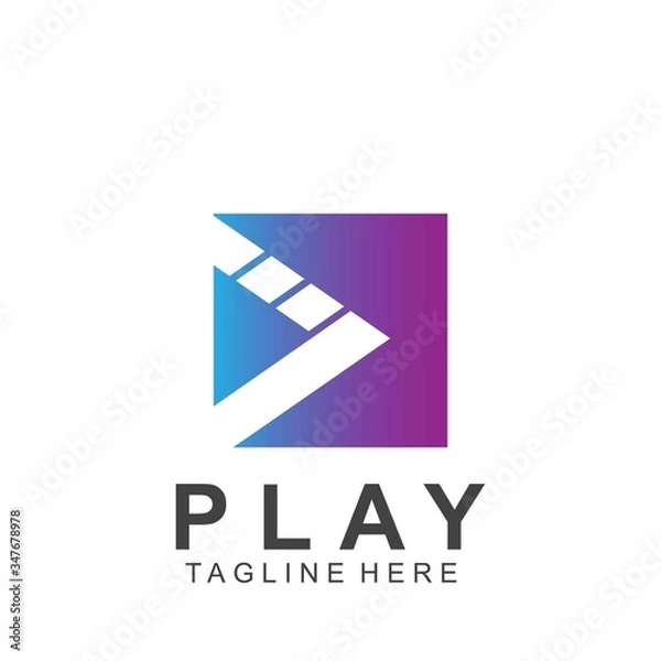 Obraz Abstract play button logo design