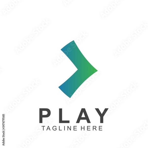 Obraz Abstract play button logo design