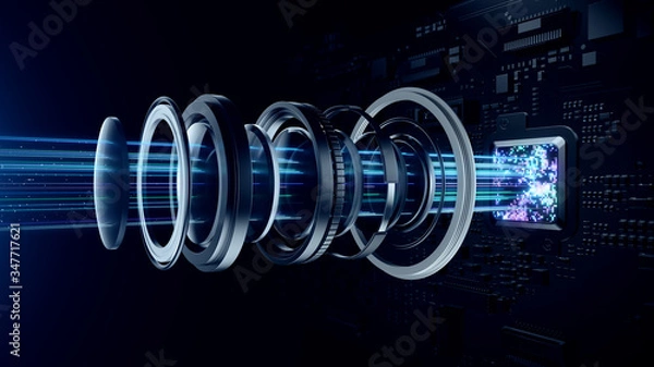 Fototapeta Lens and sensor visual effects on A angle 01