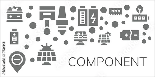 Fototapeta Modern Simple Set of component Vector filled Icons