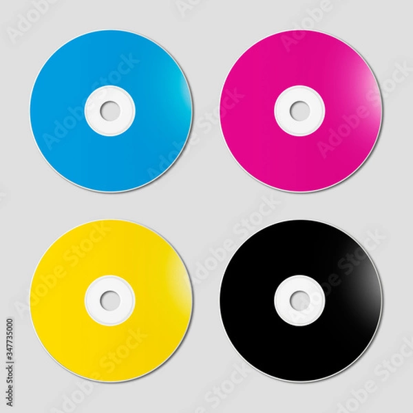 Obraz CMYK CD - DVD set on grey background