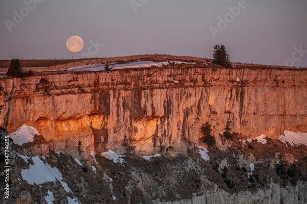 Obraz moon over the mountains
