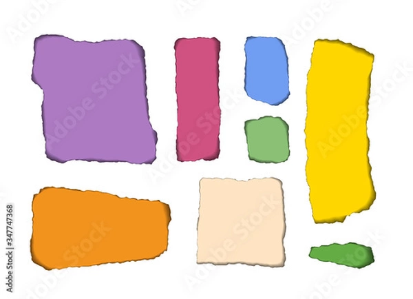 Obraz Paper holes with torn sides with space for text. Realistic vector break paper with ripped edges for web and print.