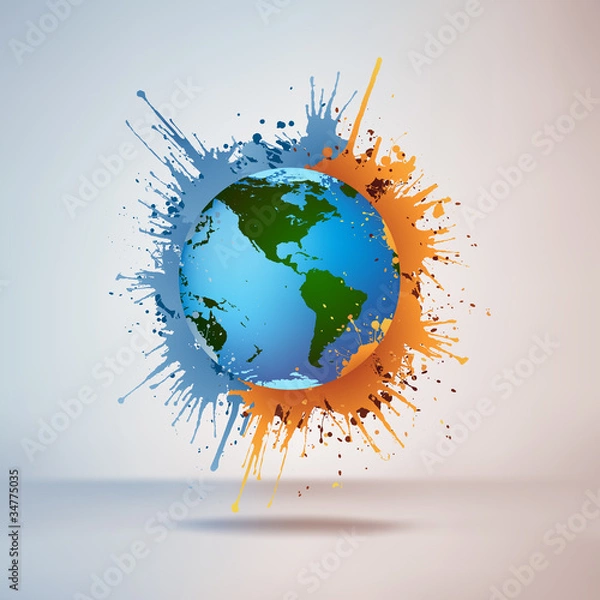 Fototapeta Globe in Paint