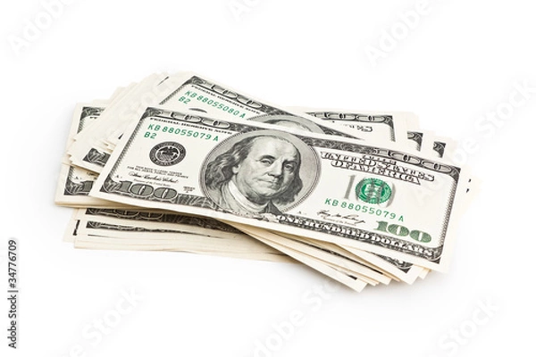 Obraz stack of one hundred dollars