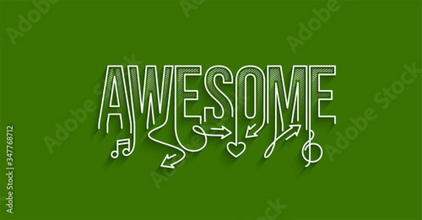 Fototapeta Awesome Calligraphic line art Text shopping poster vector illustration Design.