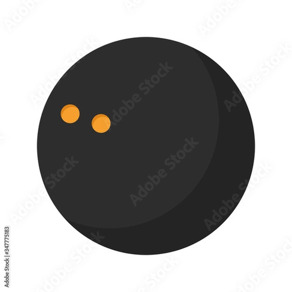 Fototapeta Volume squash ball on white background, vector illustration. Squash equipment. Sport, fitness, activity vector design.