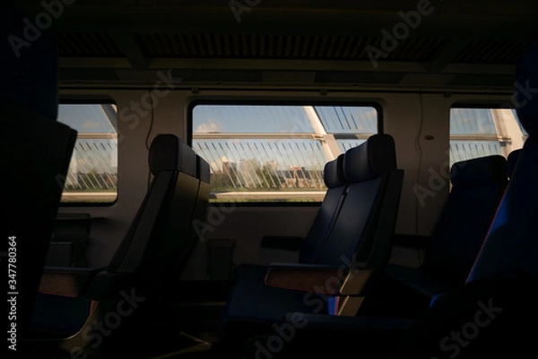 Obraz traveling in a train while looking outside