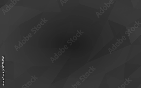 Fototapeta Black abstract background. Lowpoly backdrop. Gloomy crumpled paper. 3D illustration