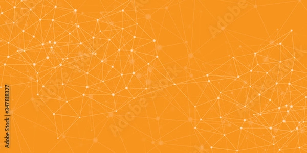 Fototapeta Vector banner design, network connection with lines and dots