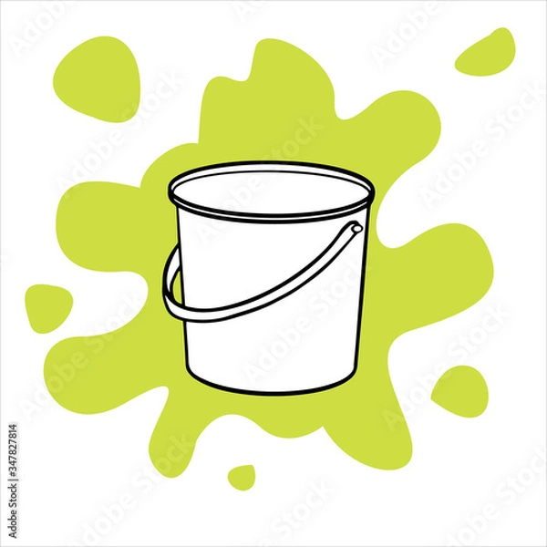 Fototapeta  Simple flat illustration of an empty bucket. 