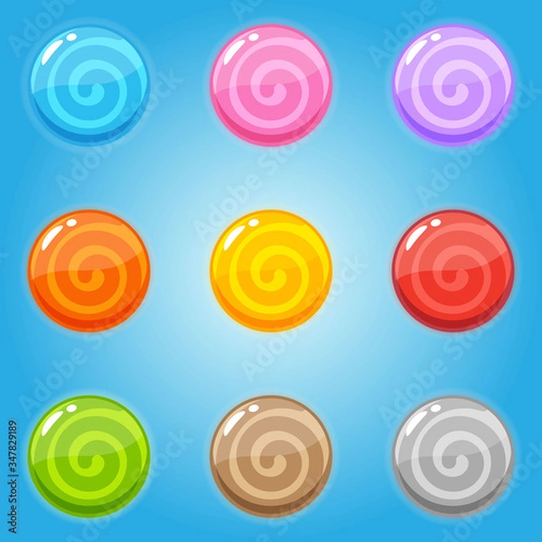 Obraz Set sweet lollipop circle shaped.