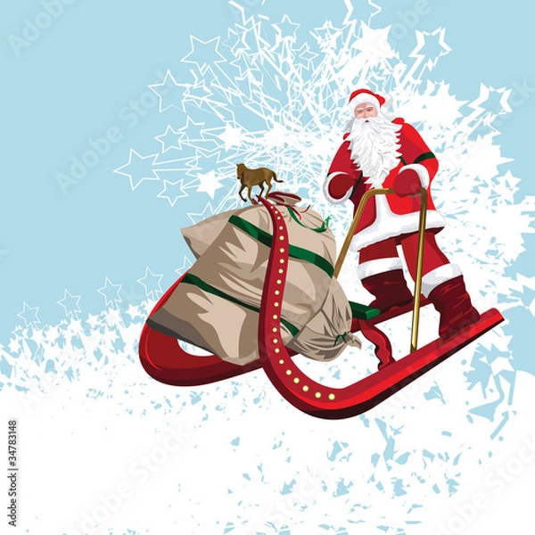 Obraz Santa Riding His Sledge