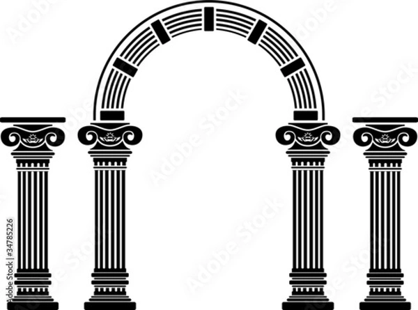 Obraz fantasy arch and columns. stencil. fifth variant