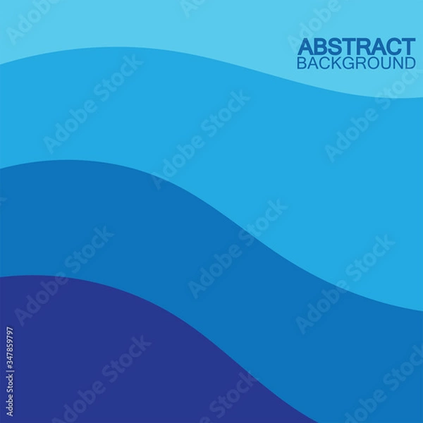Fototapeta Blue wave vector abstract background flat design stock illustration