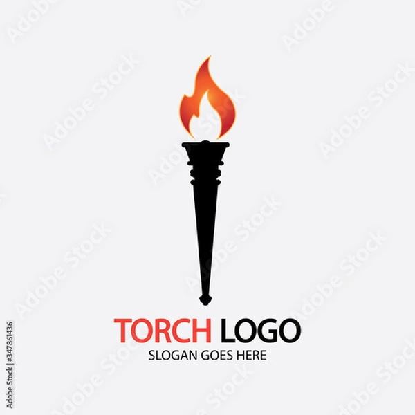 Fototapeta Torch vector icon illustration design template