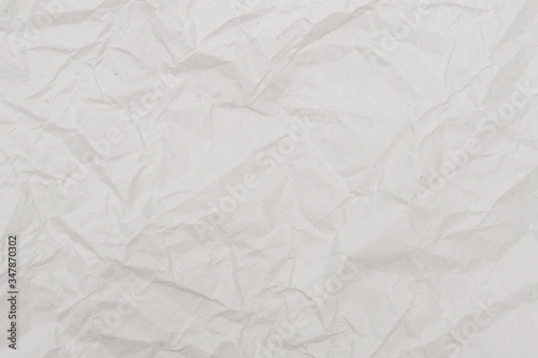 Obraz White crumpled paper texture. Abstract paper pattern for background. Close-up.