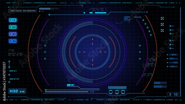 Fototapeta Futuristic user interface head up display.