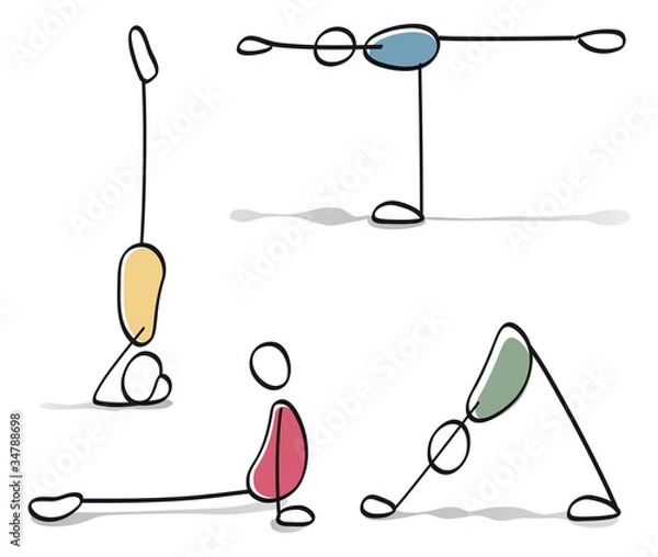 Obraz śmieszne osoby uprawiające jogę