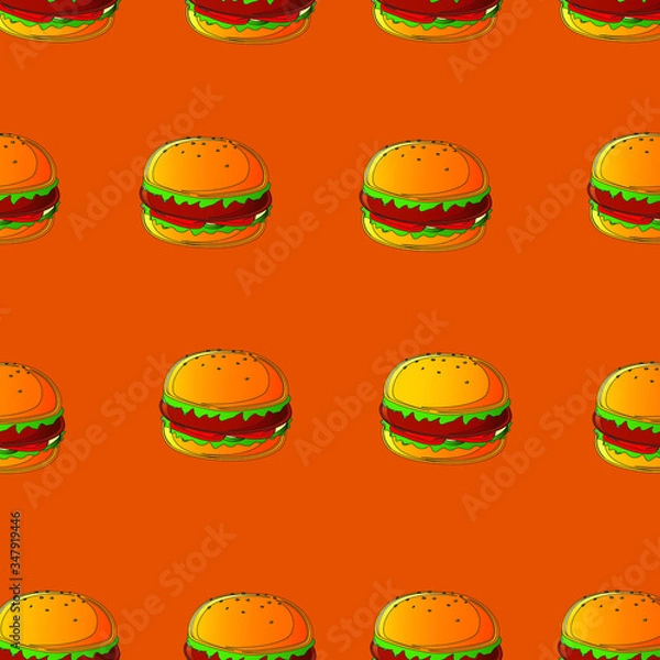 Fototapeta Bright beautiful pattern with delicious food.