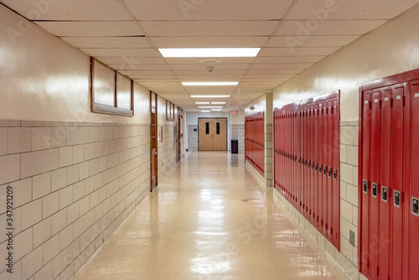 Fototapeta Empty School Hallway