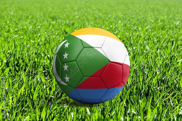 Obraz Comoros Flag on Soccer Ball