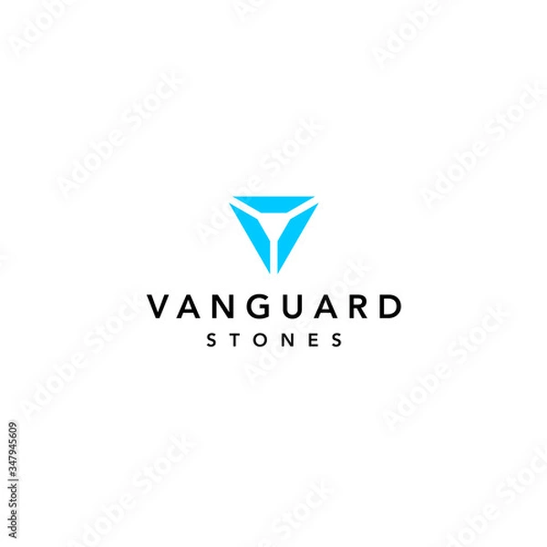 Fototapeta Modern and clean shape logo design of triangle and letter V with clear background colours - EPS10 - Vector.