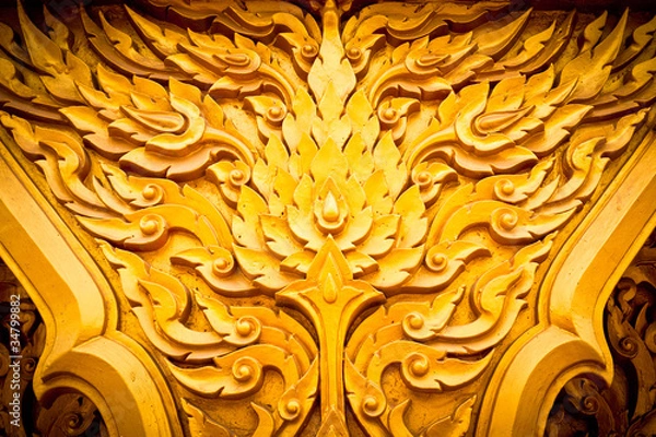 Obraz Thai style pattern design handcraft on wood